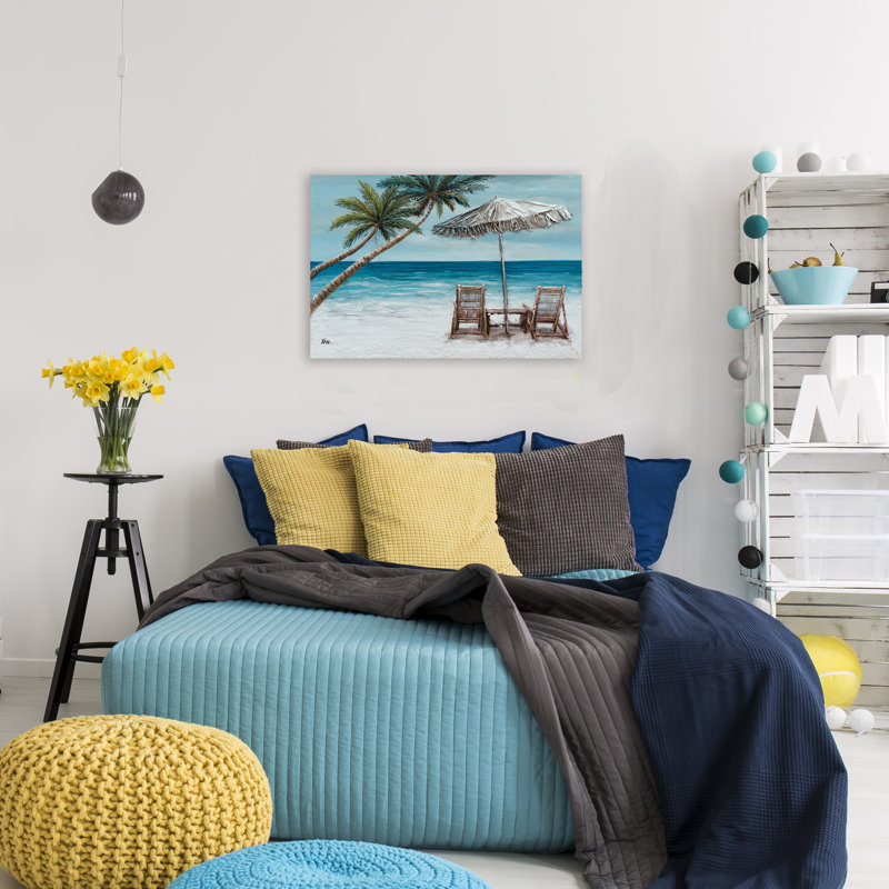 «Tropical Beach Palm Tree», art mural sur toile tendue, H 24 po x l 36 po x P 1,5 po