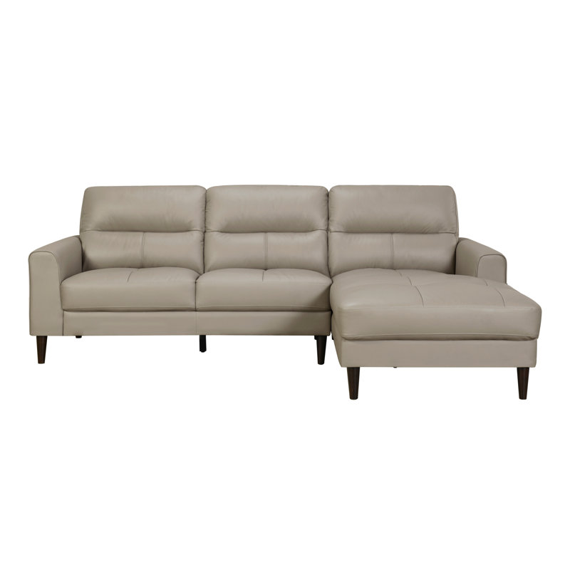 Nandor 96" Modern & Contemporary 2-Piece Sectional Sofa - - Premium Blended Leather Upholstery Sectional, Modern Right Chaise