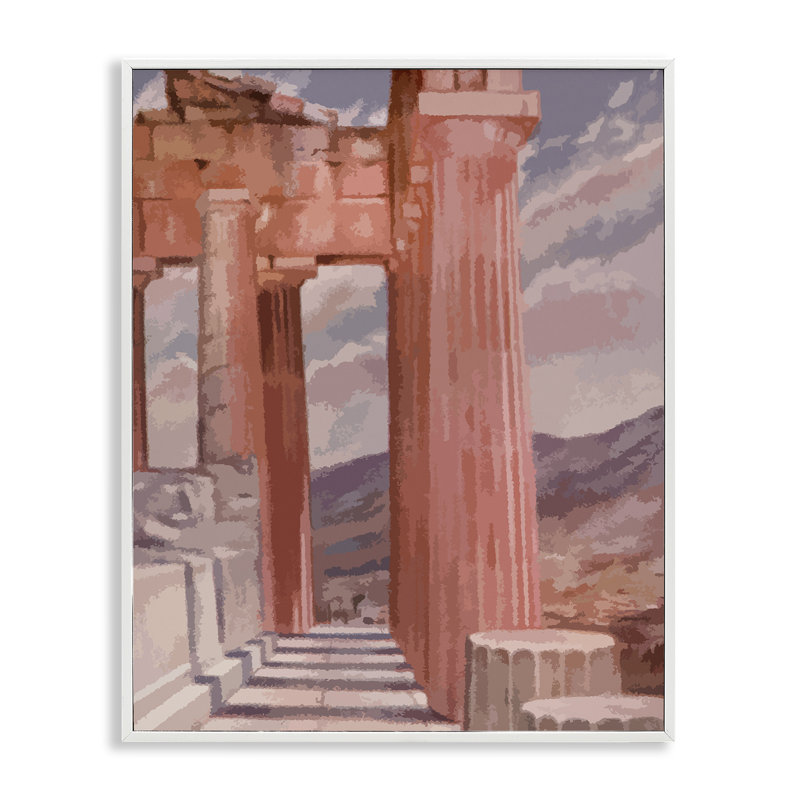 Vue de l'architecture grecque, estampe numérique encadrée par Daphne Polselli bg-857, H 20 po x l 16 po