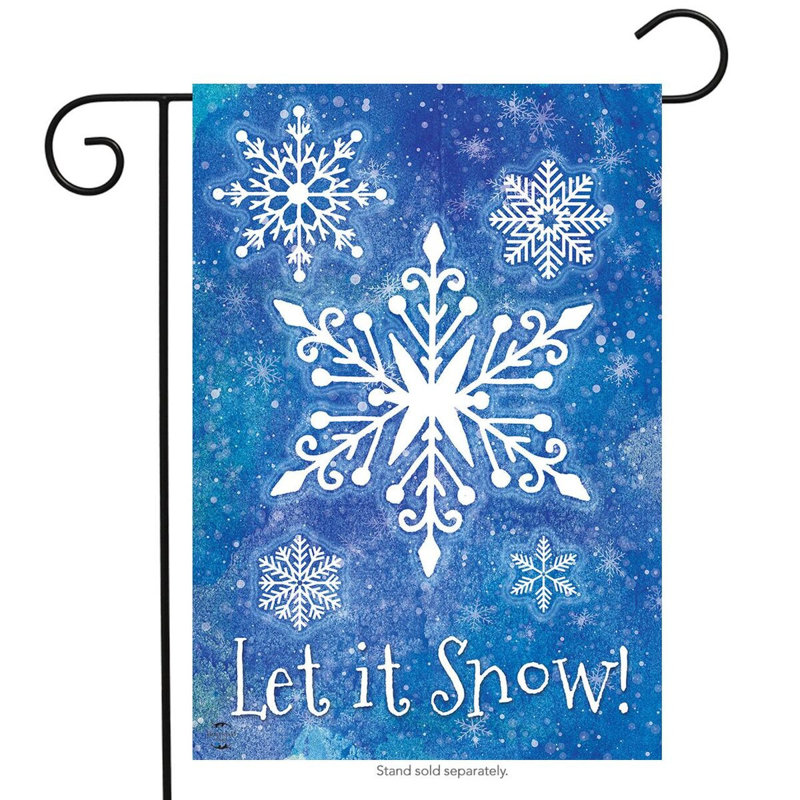Drapeau de jardin saisonnier flocons de neige, Bleu/Blanc d'hiver 1