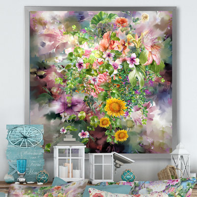 «Modern Yellow and Green Summer Garden II», reproduction d'art sur toile