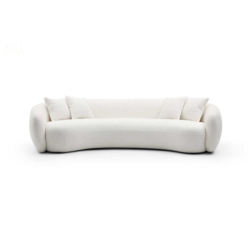 Canapé modulaire 102 pouces 5 places Boucle, Blanc