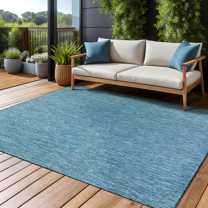 Tapis intérieur / extérieur bleu Waikiki, Rectangle 10' x 14'