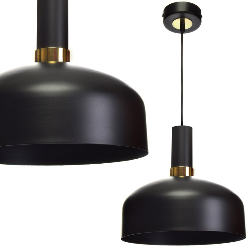 Malmo 1 - Light Dome Pendant, Black/Gold