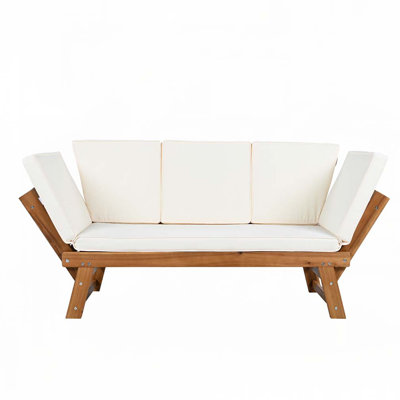Versatile Outdoor Wooden Daybed Sofa for Relaxation and Social Gatherings
