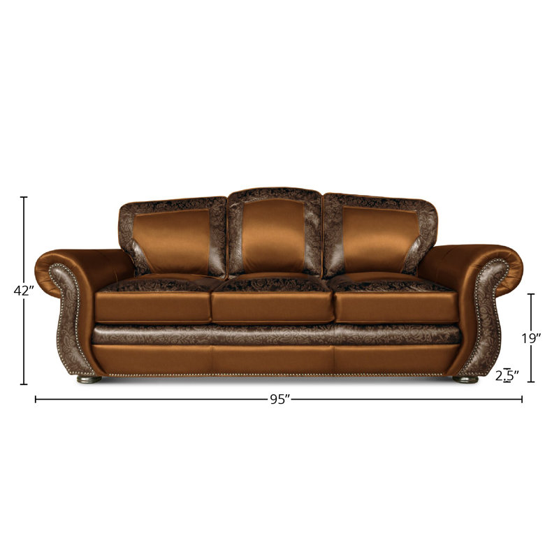 Balentine Leather Sofa, Buckskin (Cartier), Yes, Espresso