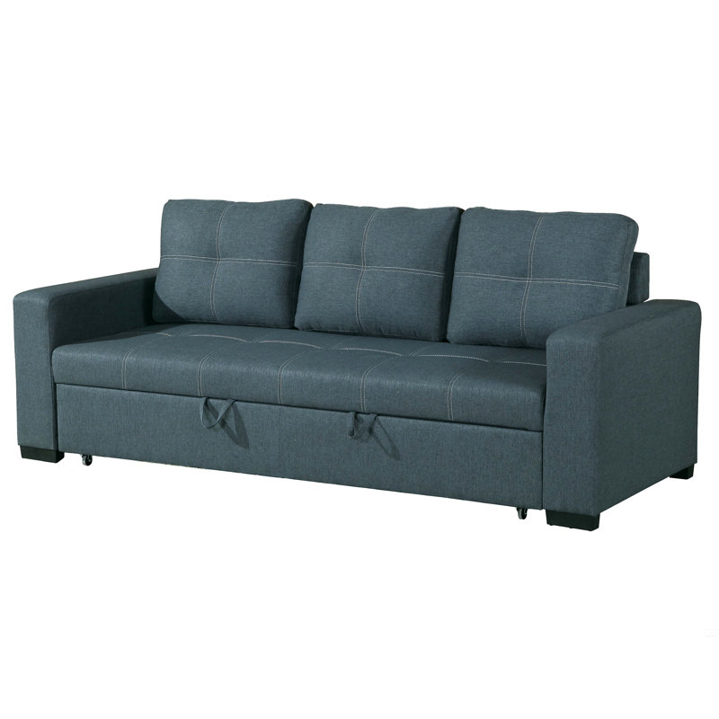 Canapé convertible en similicuir, Gris