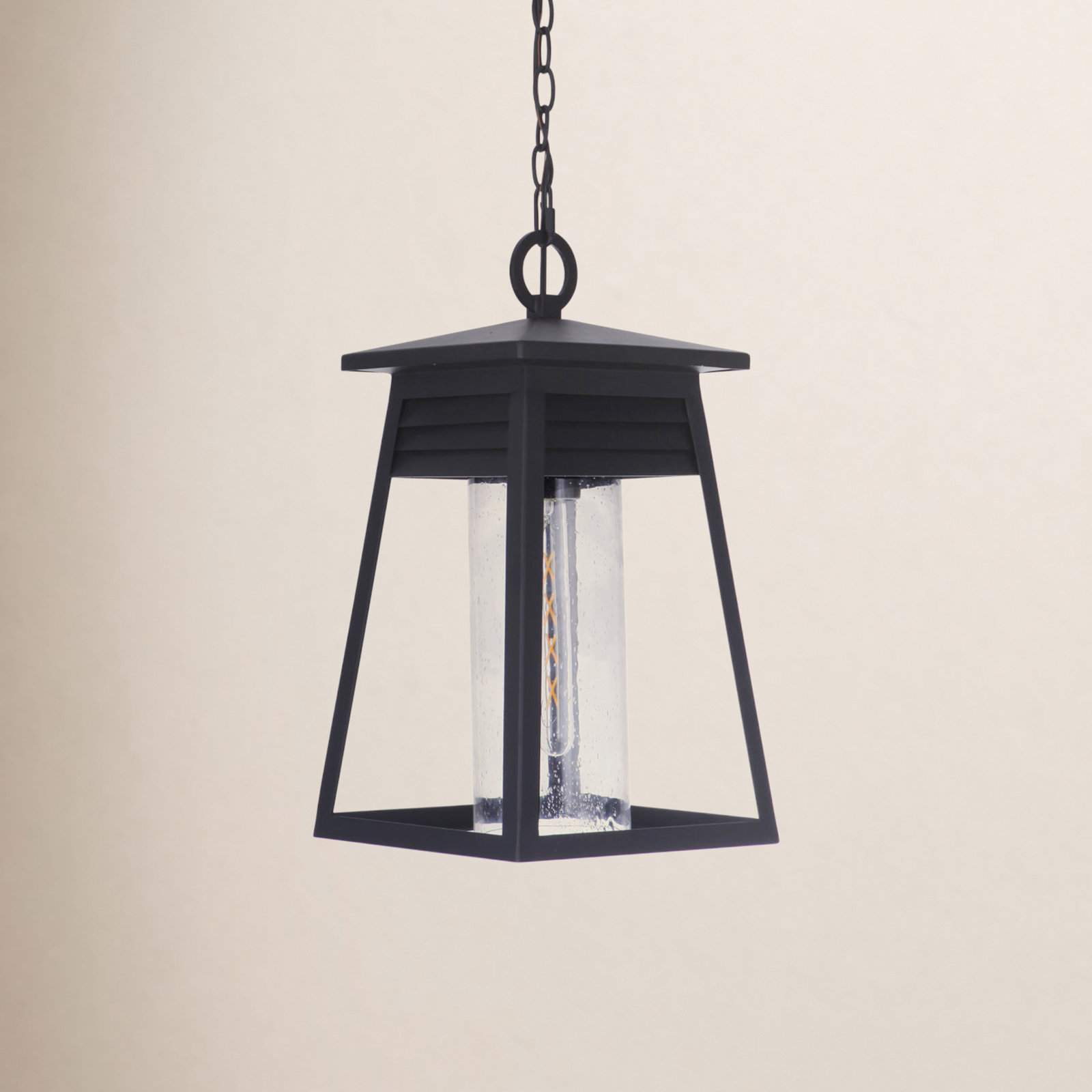 Becca Seeded Outdoor Metal Hanging Lantern