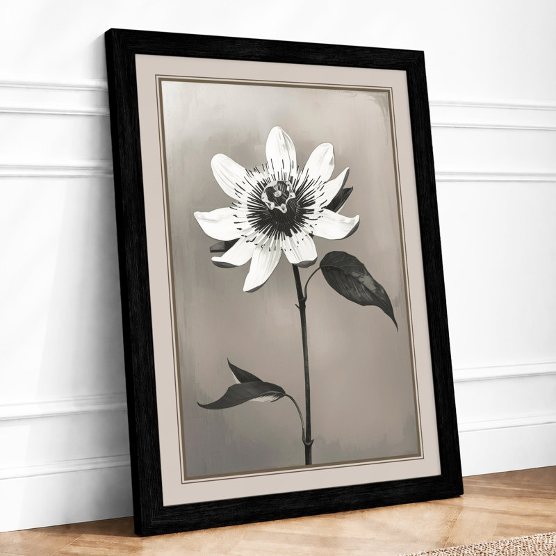 Minimal Bloom Botanical - Framed Print, Black, A3 - 42.0 x 29.7 cm