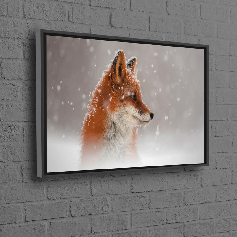 Art de renard dans la neige 3D sur le thème de l'hiver imprimé sur toile de coton pour la maison ou les décorations de Noël