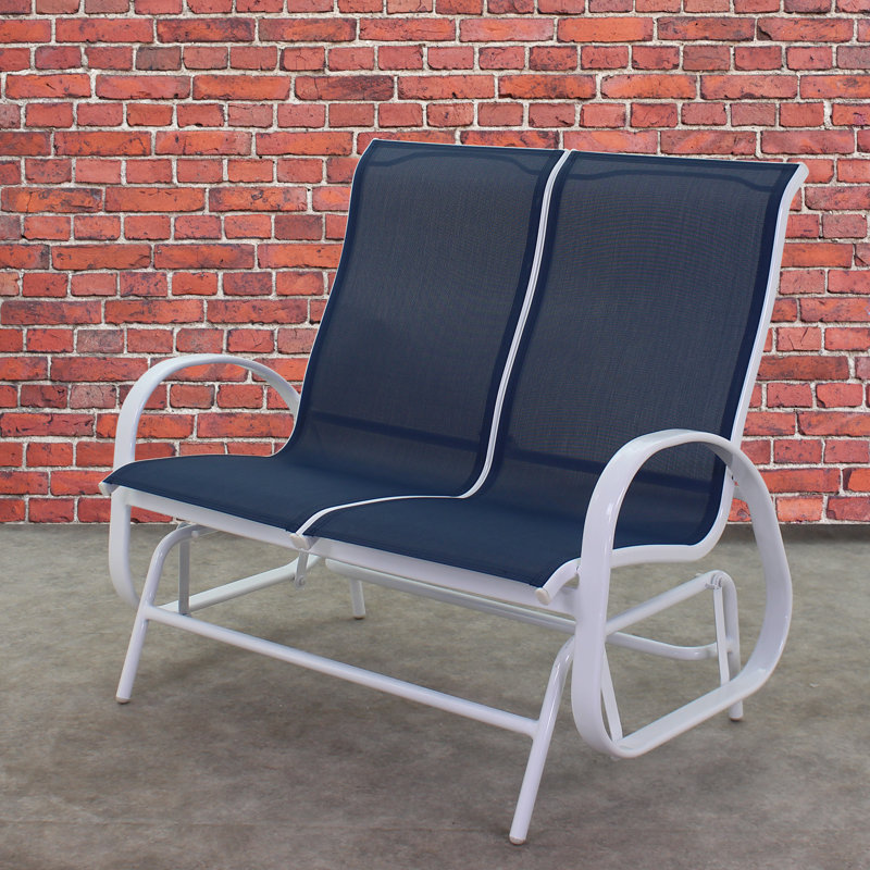 Chaise d'extérieur coulissante en métal Crudden, Blanc