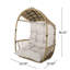 Chaise suspendue avec forme de panier confortable, coussin en tissu aquatique, structure en métal, profondeur de 25 po, longueur de chaîne de 12 po
