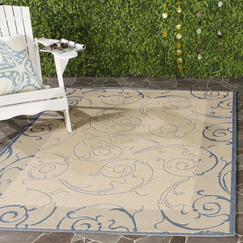 Amaad Performance Floral Indoor/Outdoor Area Rug, Rectangle 6'7" x 9'6"