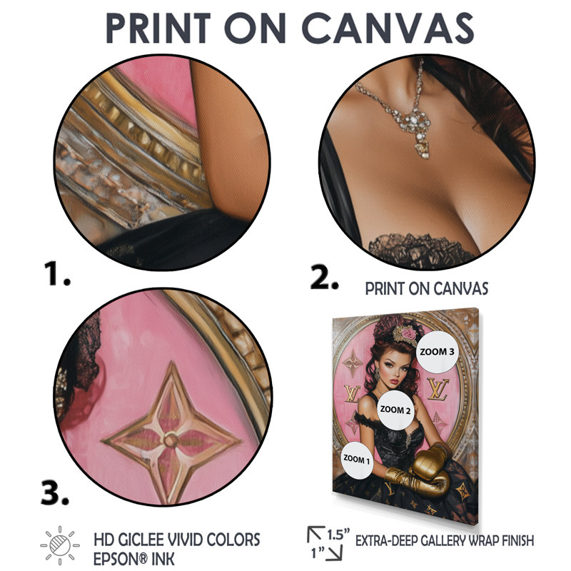 Pin Up With Poutty Lips - Art mural femme cabaret, Toile encadrée blanche avec une seule photo, H 40 po x l 30 po x P 1,5 po