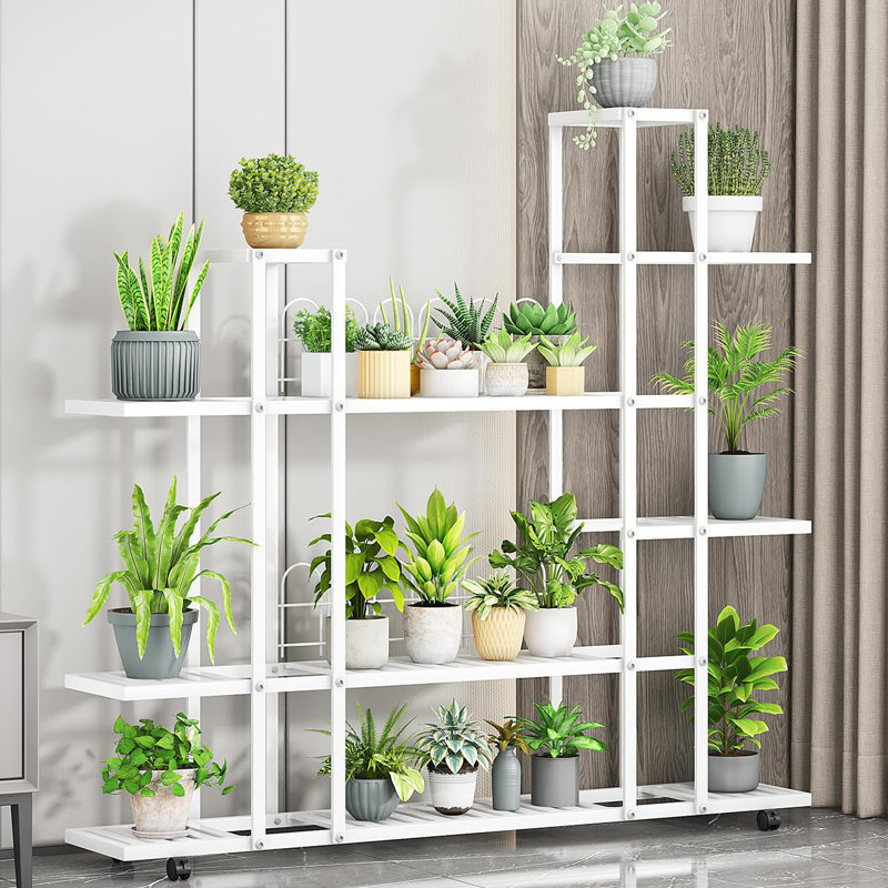 Support pour plante à plusieurs niveaux, Blanc