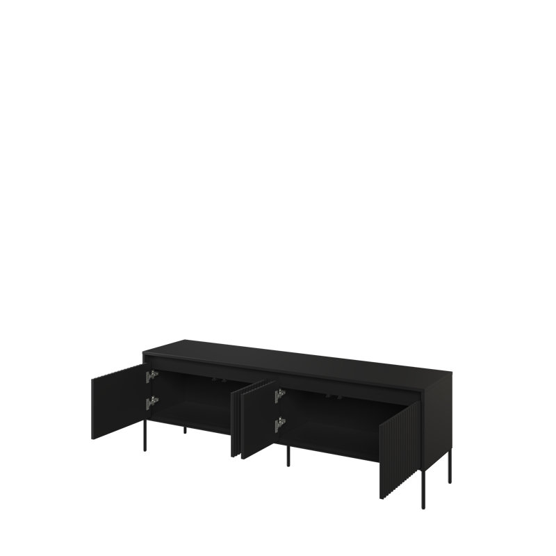 Alterizio Unfinished TV Stand, Black/Black, 167cm W