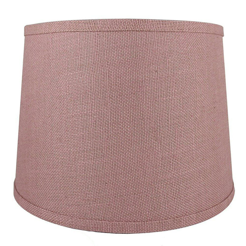 12'' W Burlap Drum Lamp Shade, Dusty Rose, 8.5" H x 12" W x 12" D