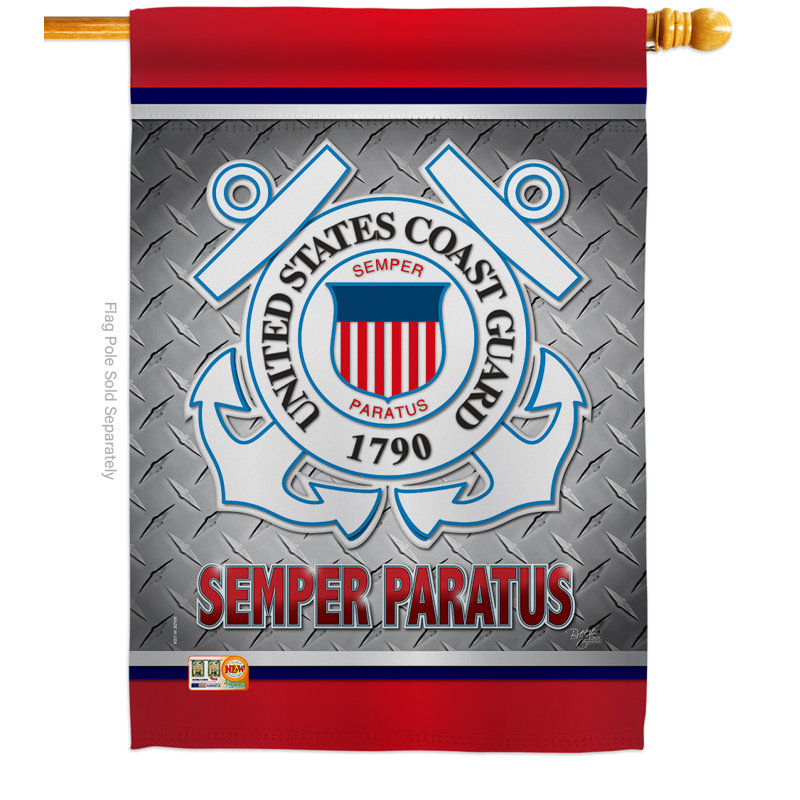 Drapeau de maison 28 po x 28 po Semper Paratus US Coast Guard, Garde côtière des États-Unis