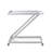Fashionable Metal And Glass Bar Cart, Locking Wheels, 34.99Inh, Silver Cool Tempered Shelved Cart With Robust Construction, 18.23Inw,