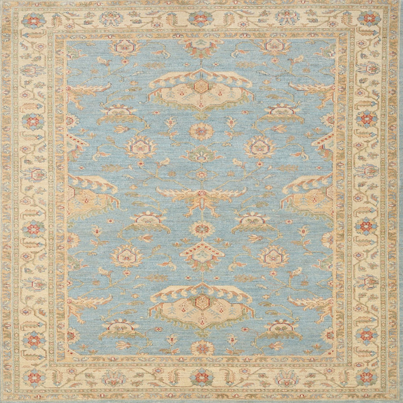 Tapis traditionnel mehroon/noir/bleu, Carré 3 pi