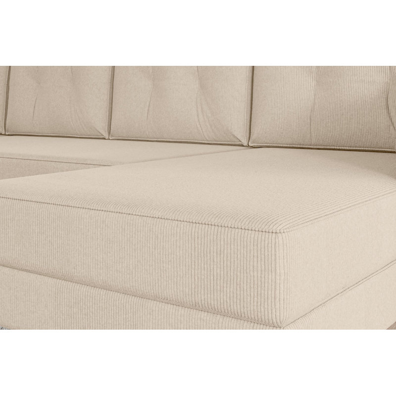 Aydrie 5 Seater Corner Sofa , Light beige - Cord 205.15
