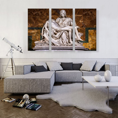 " Pieta 1499 " by Michelangelo 3 - Pieces Painting Print