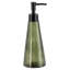Distributeur de savon en verre vert olive Calix, bouteille de savon à main nervurée à facettes pour comptoir de salle de bain et évier de cuisine, contenant de liquide rechargeable avec pompe noir mat, Modern Vintage, 10,1 oz liq.-131348672