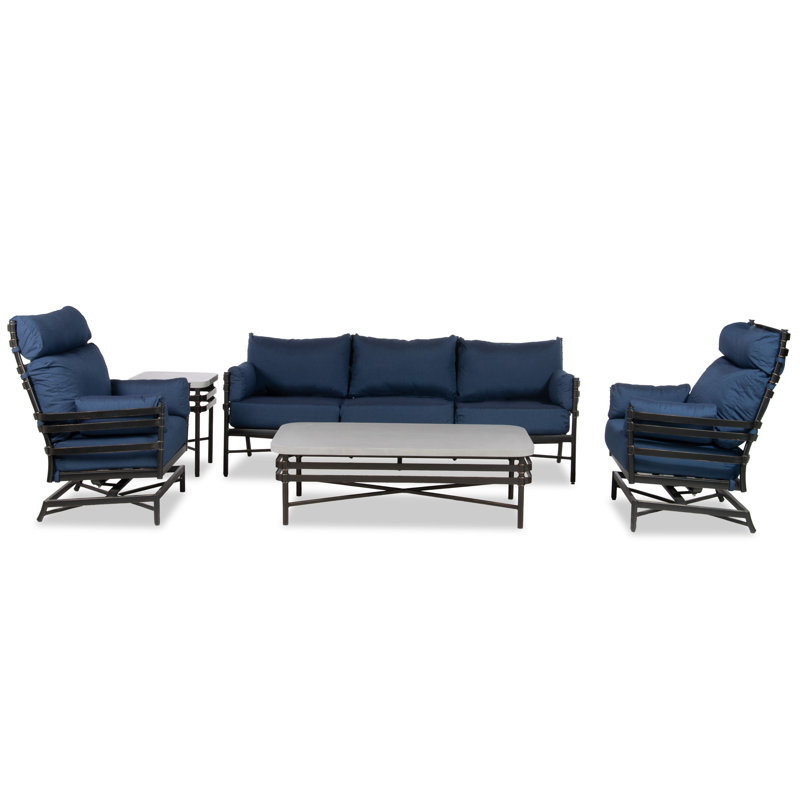 Lancaster Outdoor 5 - Piece Conversation Set, Blue