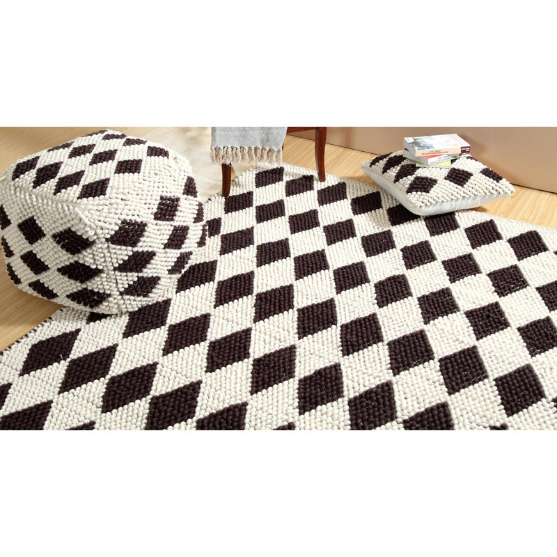 Acklin Upholstered Pouf, Chocolate