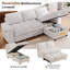 Canapé d'angle convertible en L de 206 cm avec méridienne de rangement et port USB pour recharger les appareils.-513343774