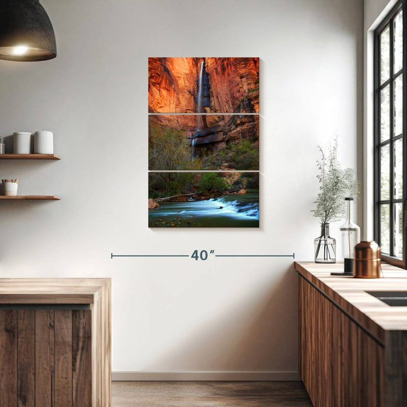 Alvord Zion Park Waterfall, 38" H x 24" W