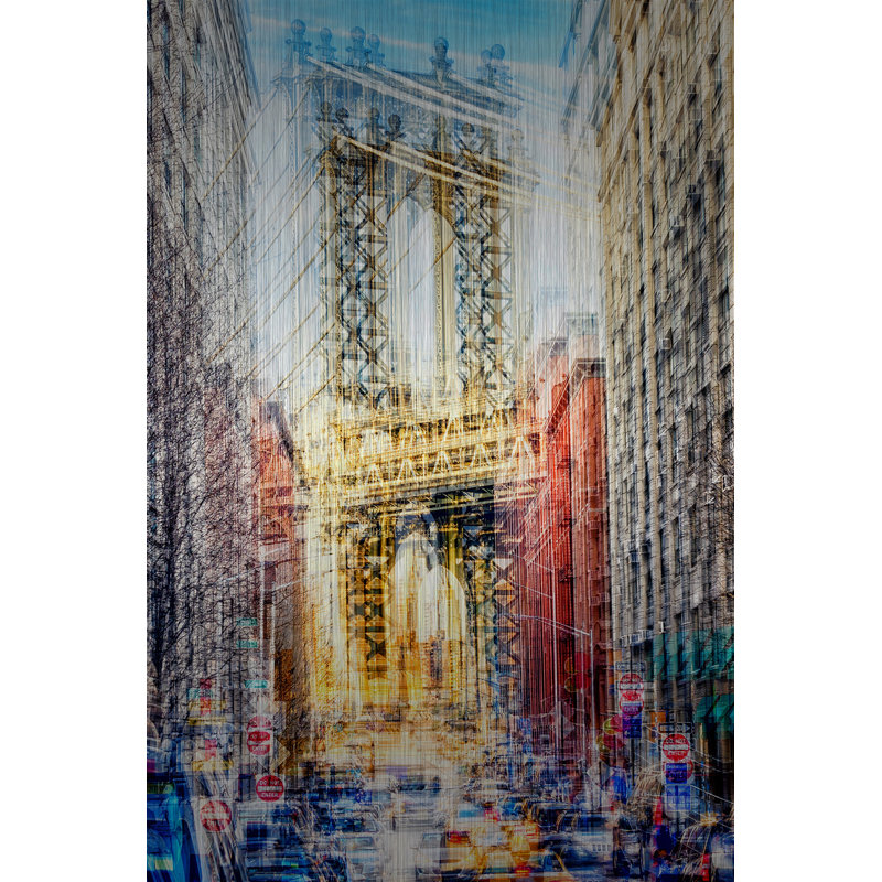 "Ville chromatique", reproduction sur métal, H 45 po x l 30 po x P 1,5 po
