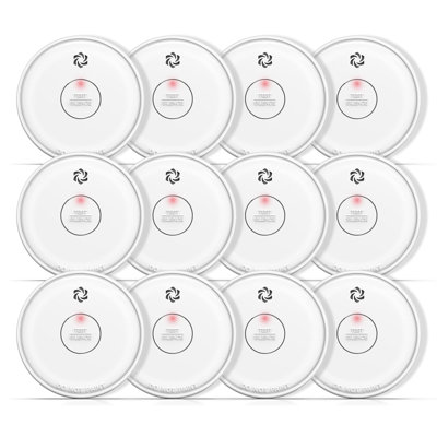 Fire Alarms Smoke Detectors, Smoke Alarm Battery Operated, Fire Alarm With Test Button & Low Battery Signal, Photoelectric Technology Fire Detectors For Bedroom And Home,12 Packs