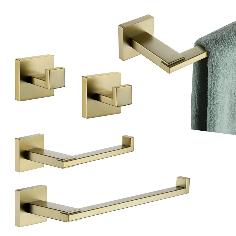 Ensemble de quincaillerie de salle de bain 5 pièces, Argent