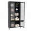 Grande vitrine de rangement en métal avec 4 portes en verre et 5 tablettes