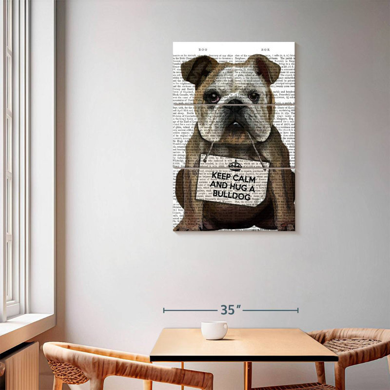 Hug A Bulldog, 57" H x 36" W