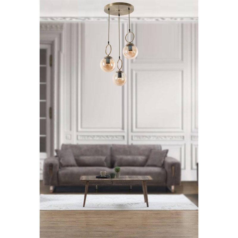 Coso 3 - Light Cluster Pendant, Copper, Amber