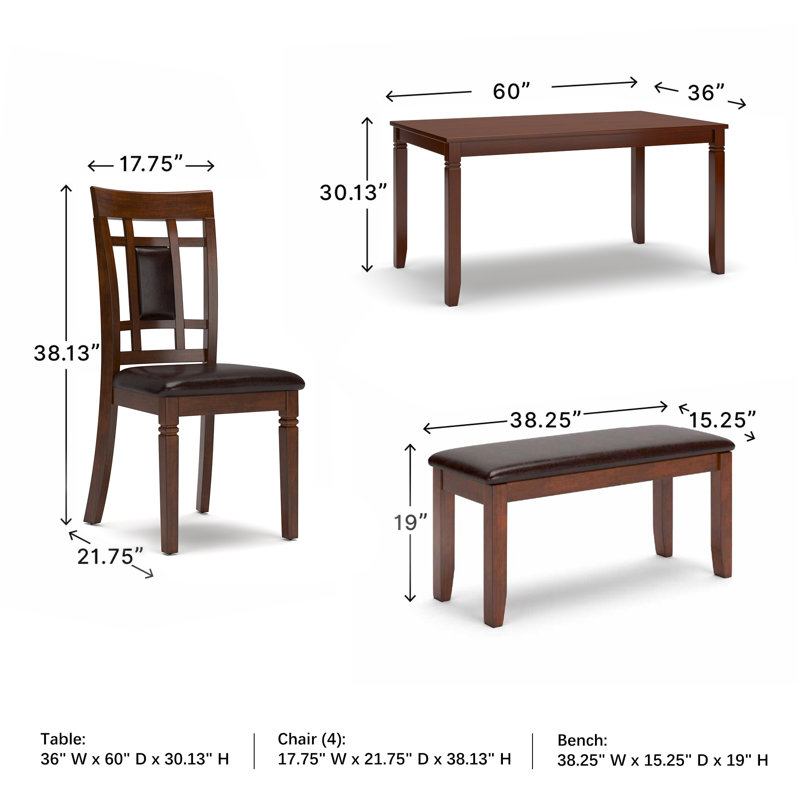 Leger 6 - Person Four Leg Dining Set