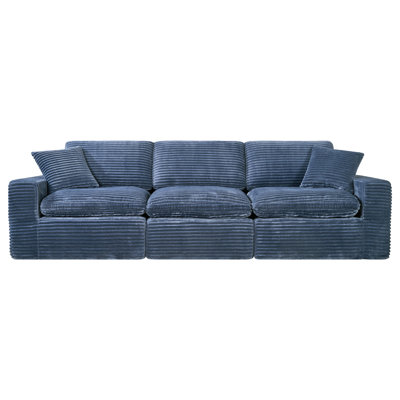 Canapé à compression Boneless Azzuro - tissu bleu foncé, conception sans cadre