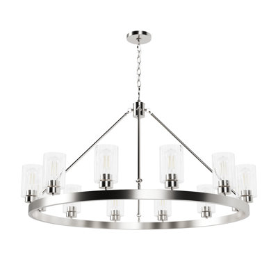 Hartland 12 - Light Wagon Wheel Chandelier