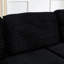 Siège de gauche, canapé modulaire en forme de L, canapé modulaire compressé en velours côtelé de style minimaliste moderne, déplier dans un lit, chambre à coucher, canapé-lit confortable Comfy Space-Efficient Design-noir