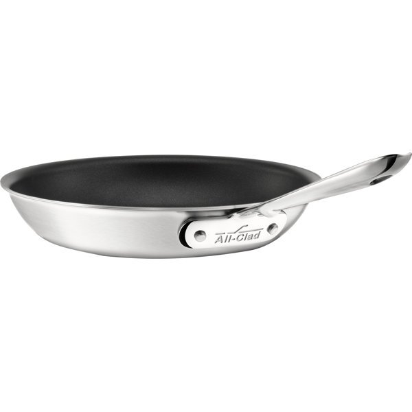 D5 Stainless Polished 5-ply Bonded Cookware, Nonstick Essential Pan with  lid, 4 quart