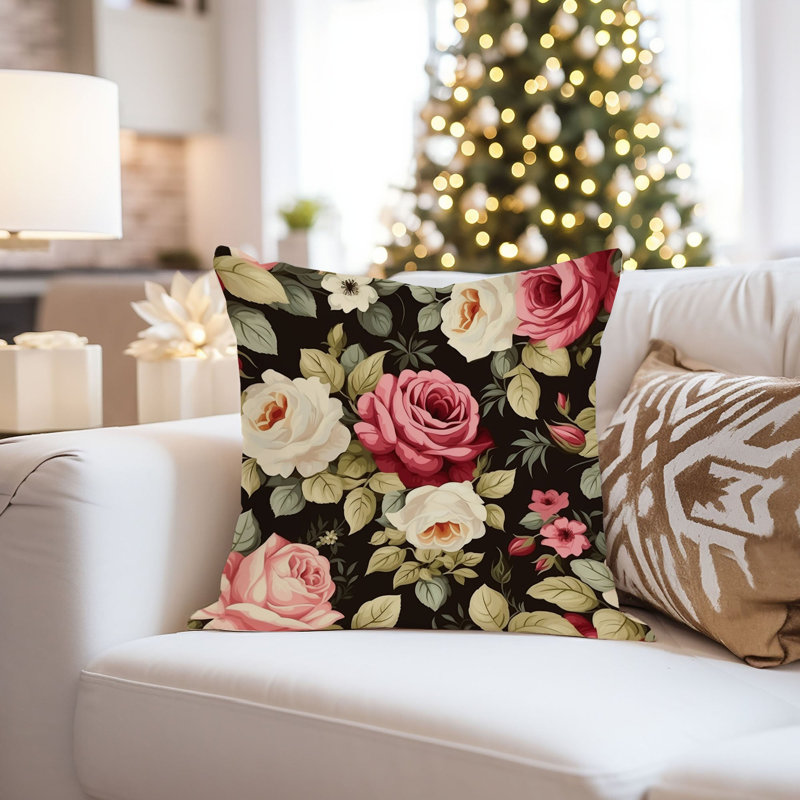  Floral Pillow Cover, 20"H x 20"W
