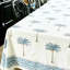 Coastal Palm Tree Blue Tablecloth-1754236407