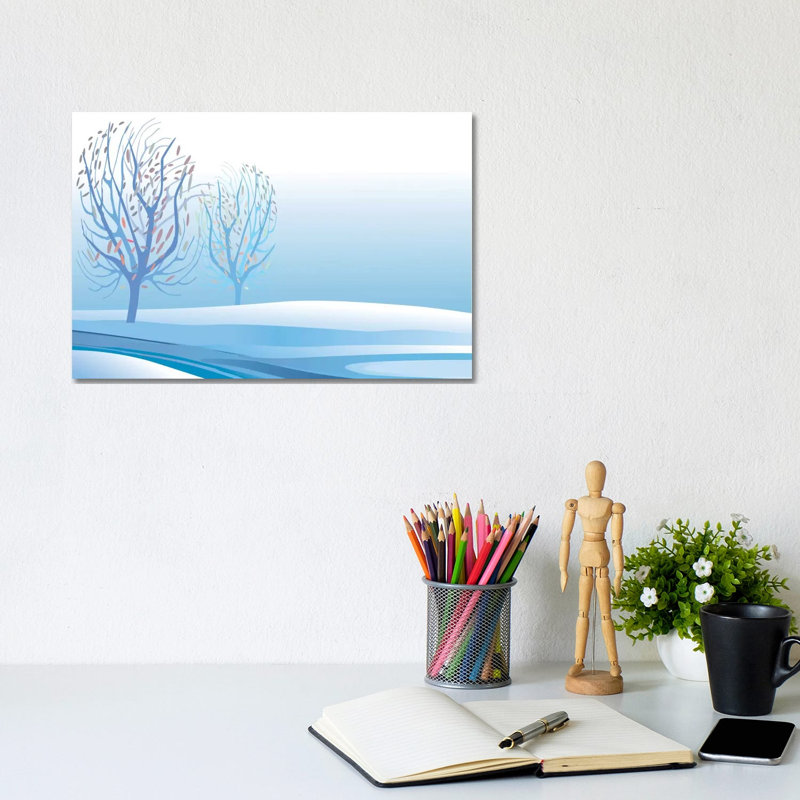 Winter Landscape by Charles Harker - Wrapped Canvas Print, 20.32 cm H x 30.48 cm W