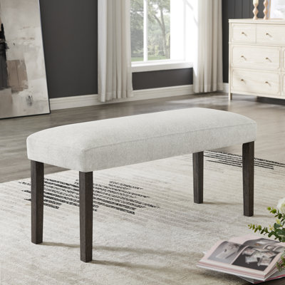 Mitton Contemporary Upholstered Dining Bench, Gray