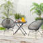 Table de patio pliante d'extérieur, table de bout en rotin-1070190667