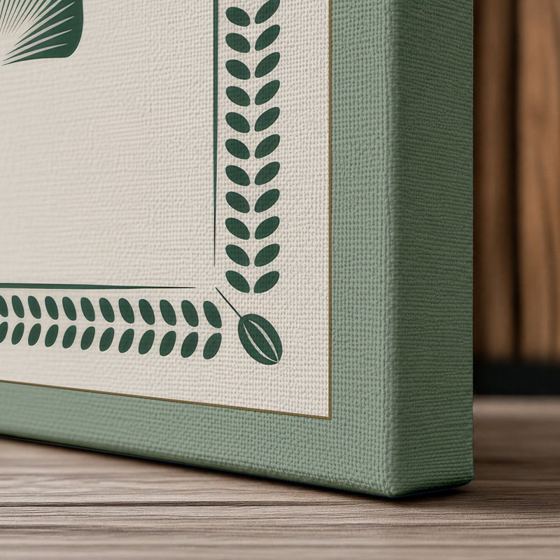 Scallop Shell Study Botanical - Wrapped Canvas, Sage Border, 30x20 - 76.2 x 50.8 cm