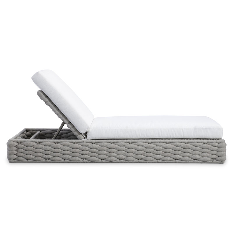 Salinas Outdoor Chaise Lounge, White Sunbrella 6063-000