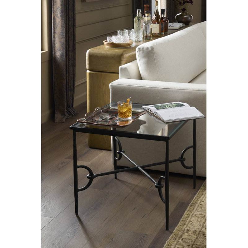 Babylon End Table-Hammered Gunmetal, 20" H x 22"W x 22" D